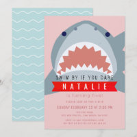 Shark Pink Pool Girl Birthday