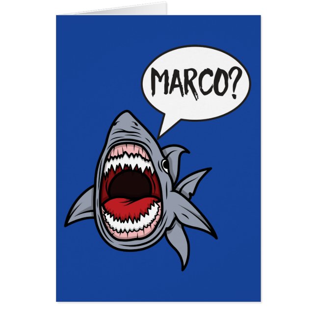 Shark Playing Marco Polo Funny Card (Front)