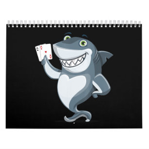 Shark Poker Player - Funny Shark Gifts Calendar