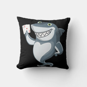 Shark Poker Player - Funny Shark Gifts Cushion
