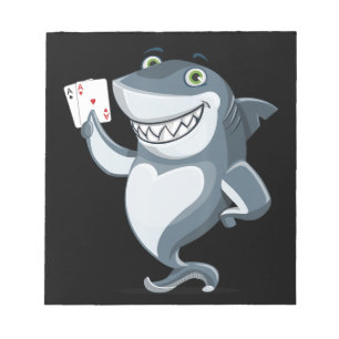Shark Poker Player - Funny Shark Gifts Notepad