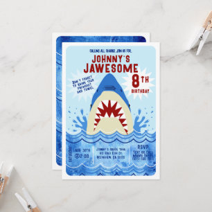 Shark Pool Party Invitation