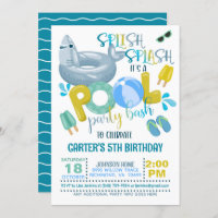 Shark Pool Party Invitation
