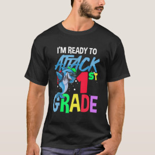 Shark Ready To Attack 1St Grade Shark Back To Scho T-Shirt