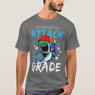 Shark Ready To Attack 2nd Grade Boys Back To Schoo T-Shirt
