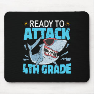 Shark Ready To Attack 4th Grade First Day Boys Kid Mouse Pad