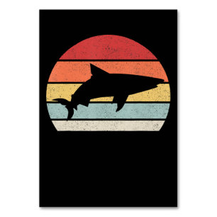 Shark Retro Vintage Gifts Table Number