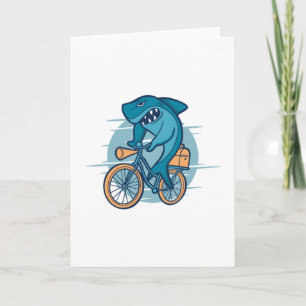 SHARK RIDING BIKE CARD
