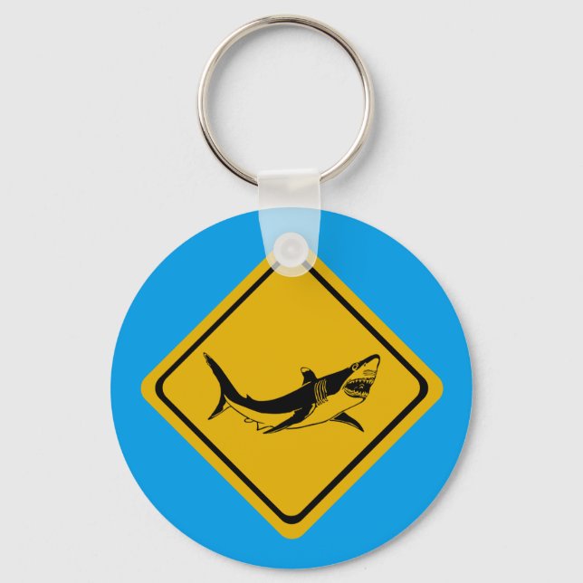 shark road sign key ring (Front)