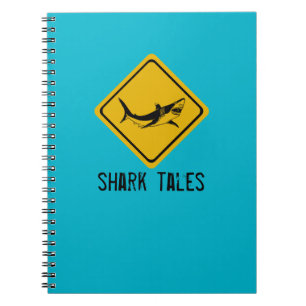 shark road sign spiral notebook
