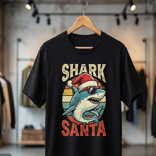 Shark Santa Christmas T-Shirt,Funny Shark Holiday T-Shirt (Creator Uploaded)