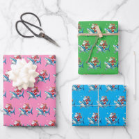 Shark Santa Hat Kids Girls Wrapping Paper