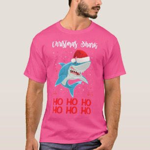 Shark Santa Tee Shark Hat Lights Christmas Xmas 2