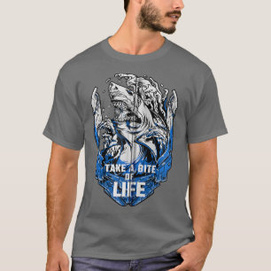 Shark Sayings Motivation Take A Bite Of Life Zip  T-Shirt