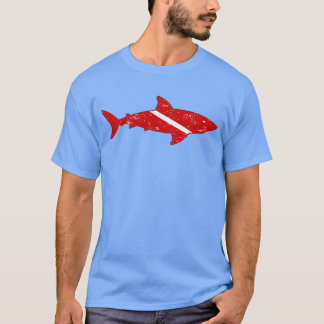 Shark Scuba Dive Flag Distressed T-Shirt