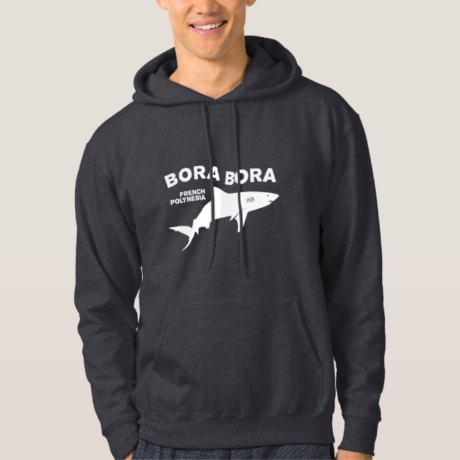 Shark Scuba Diving In Bora Bora Hoodie (Front)