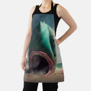 Shark sculpture on the beach apron
