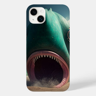 Shark sculpture on the beach Case-Mate iPhone 14 plus case