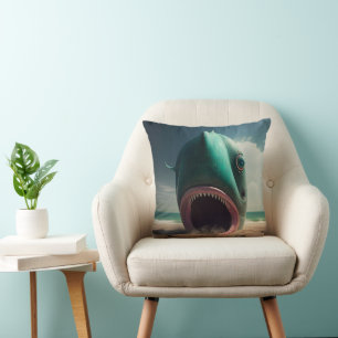 Shark sculpture on the beach cushion