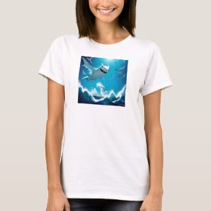 Shark Seagull by Juan Cabana T-Shirt