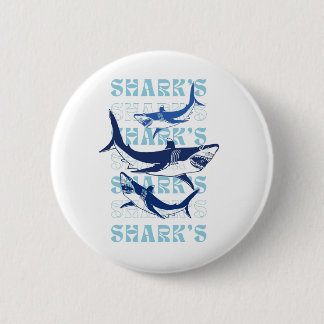 SHARK , SHARKS, SHARKS, STYLE 6 CM ROUND BADGE