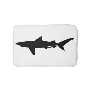 Shark silhouette bath mat