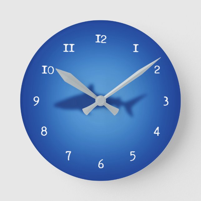 Shark silhouette round clock (Front)