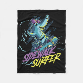 Shark Skater Skateboarder Surfer Skateboarding Lon Fleece Blanket