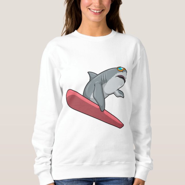 Shark Snowboarder Snowboard Sweatshirt (Front)