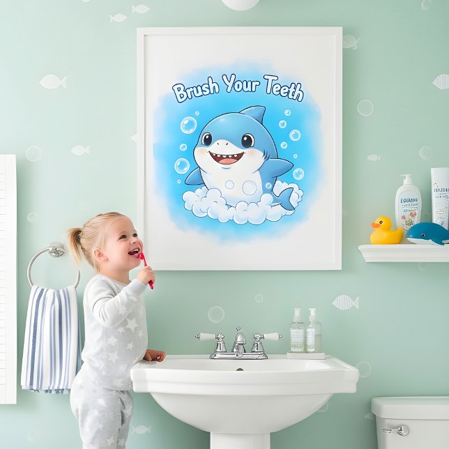 Shark Splash Kids Bathroom Wall Art (Creator Uploaded)