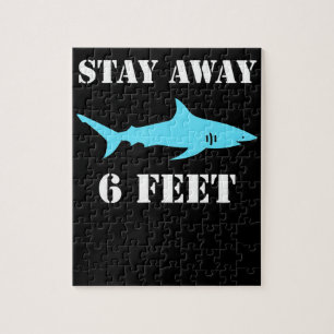 Shark Stay Away 6 Feet Funny Social Distancing Jigsaw Puzzle