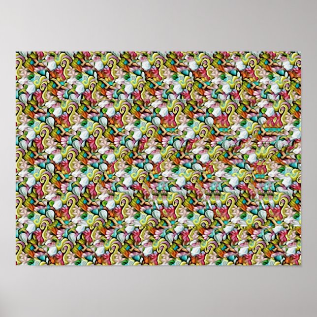 SHARK STEREOGRAM 16" x 12", Semi-Gloss, No Frame Poster (Front)