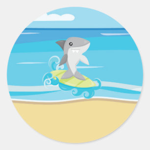 Shark Stickers, Summer Classic Round Sticker