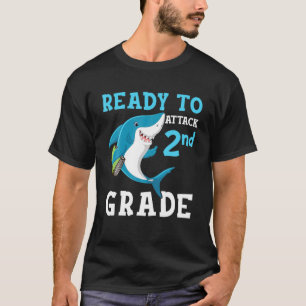 Shark Students Kids Ready To Attack 2Nd Grade Back T-Shirt