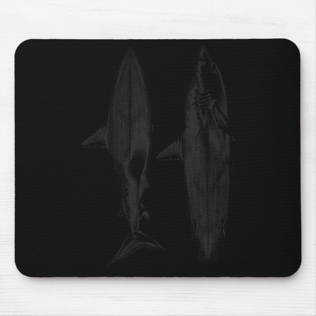 Shark surfboard fin design cool surfer ocean beach mouse pad (Front)