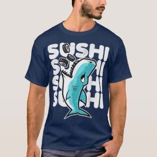 Shark Sushi Nigiri Kawaii Neko Anime Japanese  T-Shirt