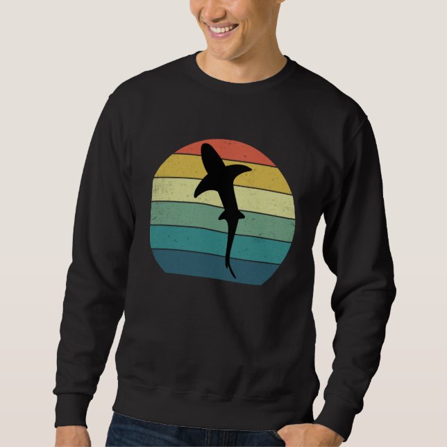 Shark Swimming Ocean Retro Vintage Sweatshirt (Front)