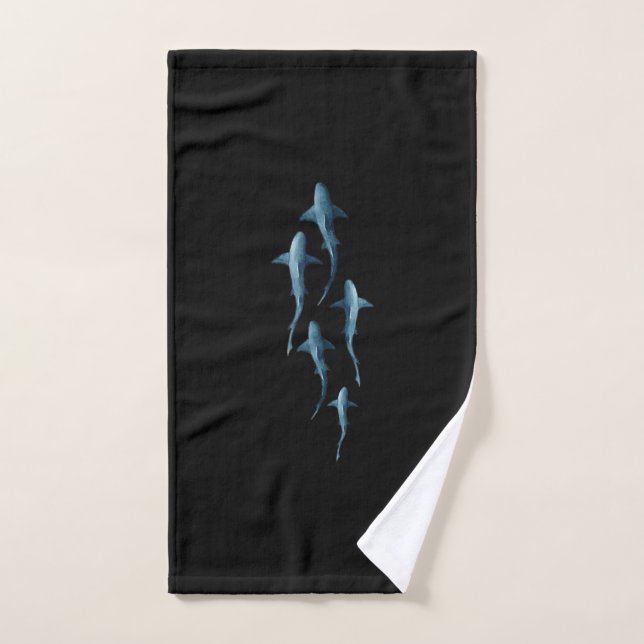 Shark - Swimming Sharks Cute Funny Gift Hand Towel (Hand Towel)