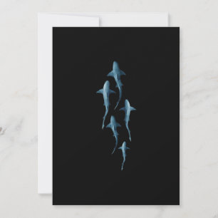 Shark - Swimming Sharks Cute Funny Gift Holiday Card