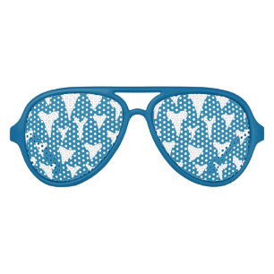 Shark Teeth Funny Blue Aviator Sunglasses