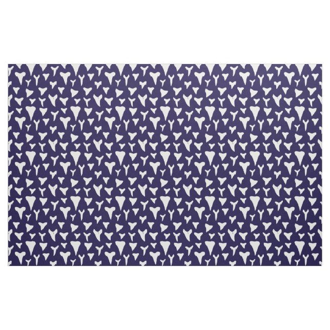Shark Teeth on Navy Blue Fabric (Fat Quarter)