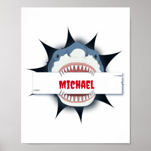 Shark Teeth Open Mouth Personalised Poster