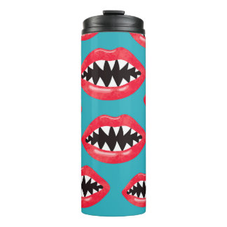 Shark Teeth Red Lips Pattern Thermal Tumbler