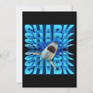 shark text effect typography invitation