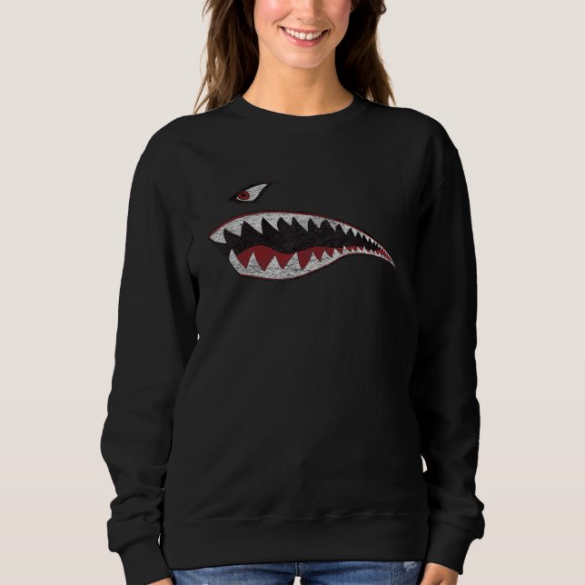 SHARK TH NOSE WARHAWK P 40 A 10 WARTHOG WAR PLANE SWEATSHIRT (Front)