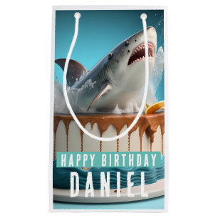 Shark themed Birthday Cake Small Gift Bag
