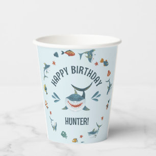 Shark Themed Birthday Party Cups for Kids