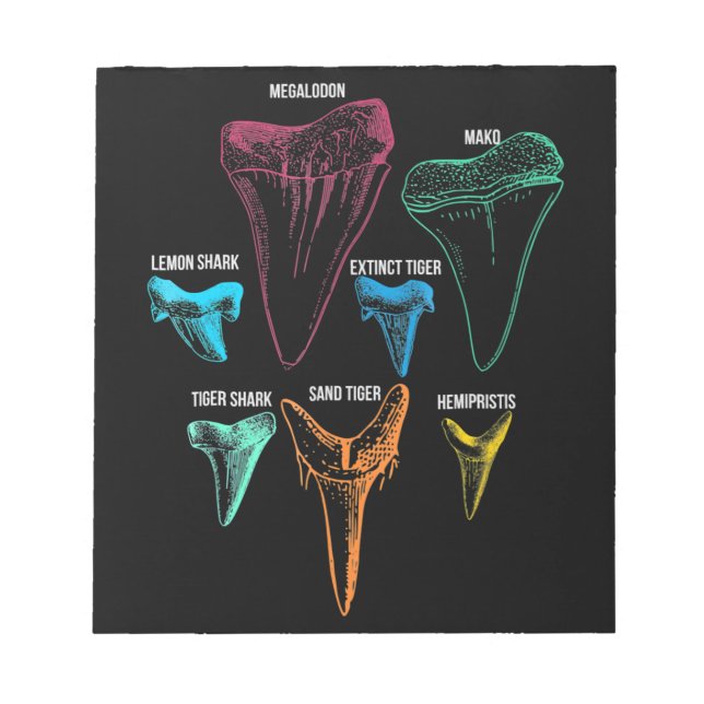 Shark Tooth Hunting - Crazy Shark Gifts Notepad (Front)