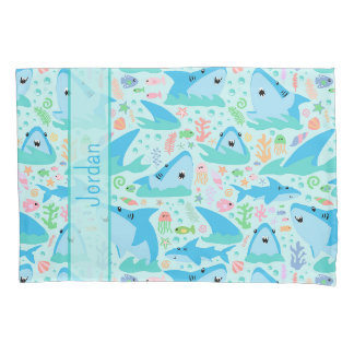 Shark Under The Sea Cute Personalised Pattern Pillowcase