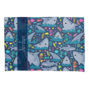 Shark Under The Sea Cute Personalised Pattern Pillowcase